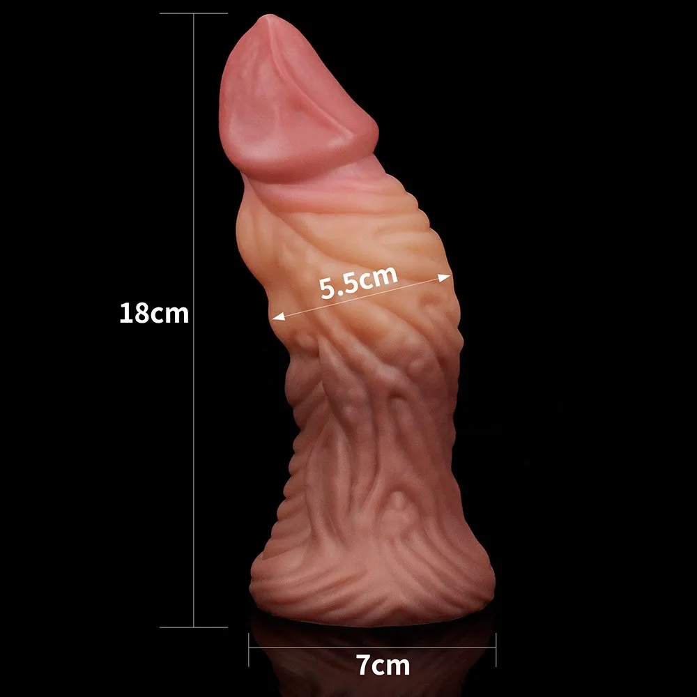 Фаллоимитатор Dual-Layered Silicone Nature Cock 7.0'', 18 см (коричневый)
