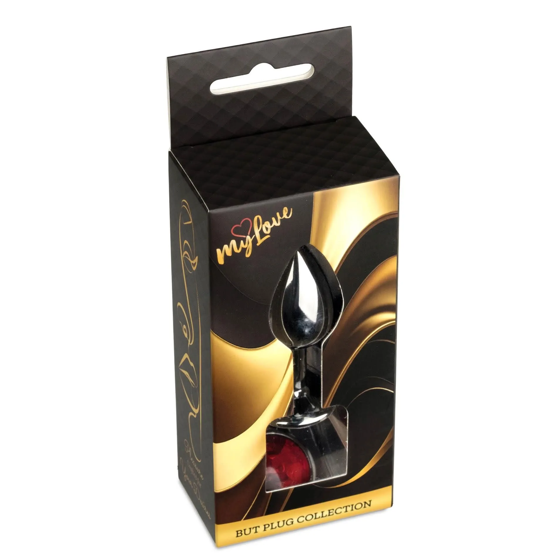 Анальная пробка MyLove Toys Jewellery Dark Silver Plug, 7 см (красный)