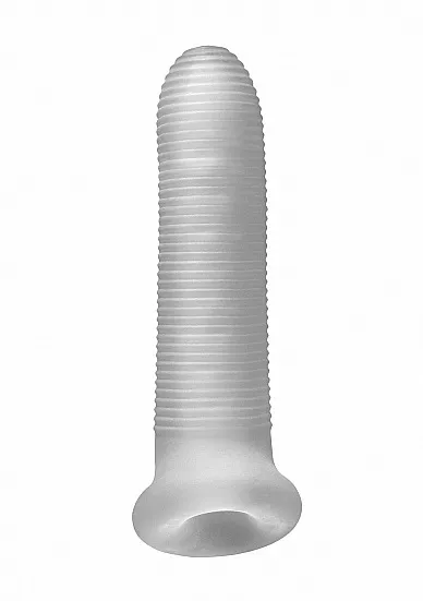 Perfect Fit Fat Boy Micro Ribbed Sheath - Nakładka na penisa, Przezroczysty, 14 cm