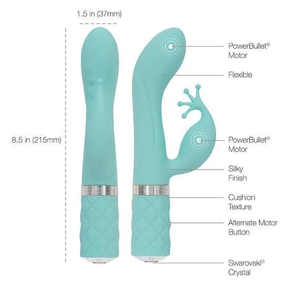 Вібратор кролик Pillow Talk Kinky Teal, 21 см (зелений)