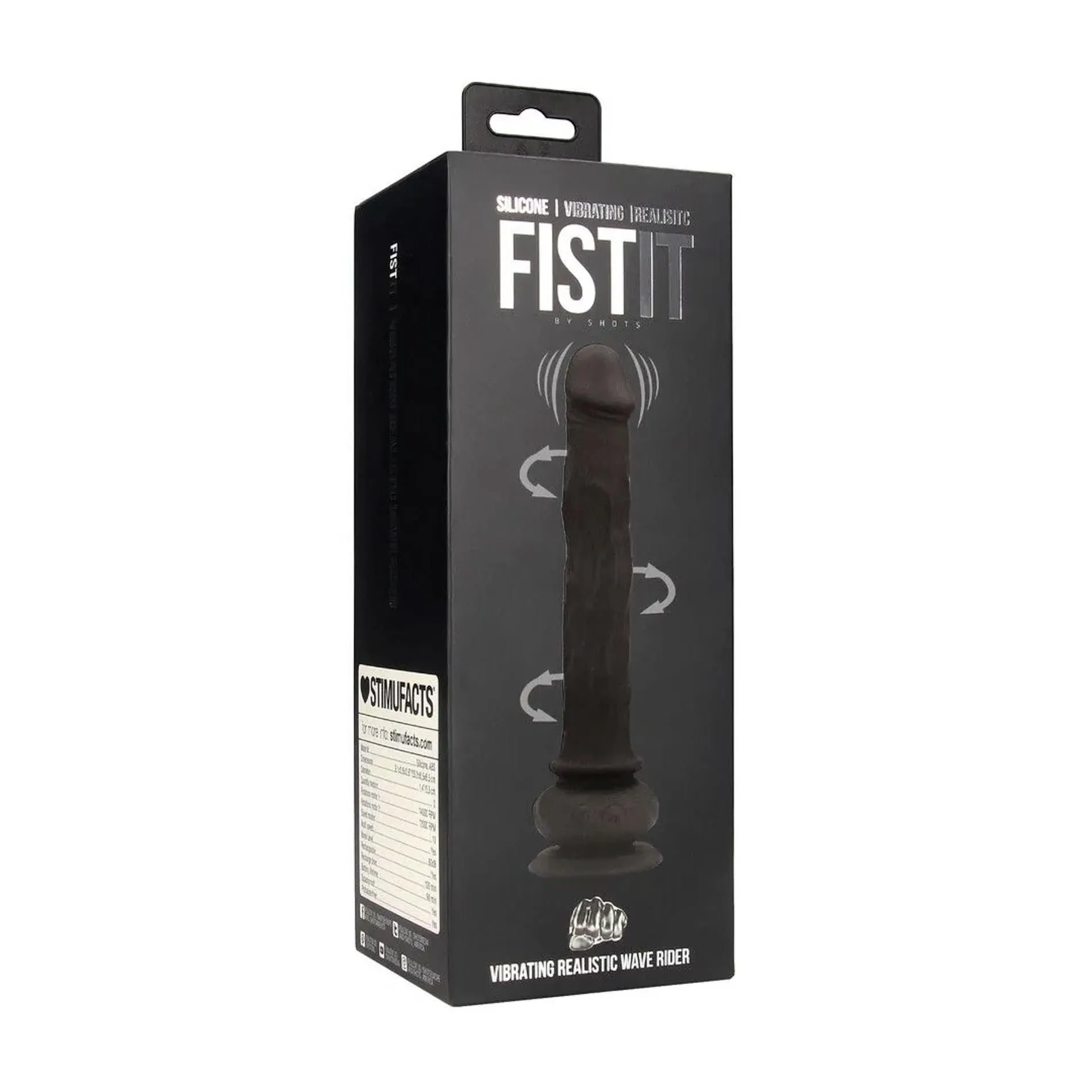 Вибратор Fist It Wave Rider, 18 см (черный)