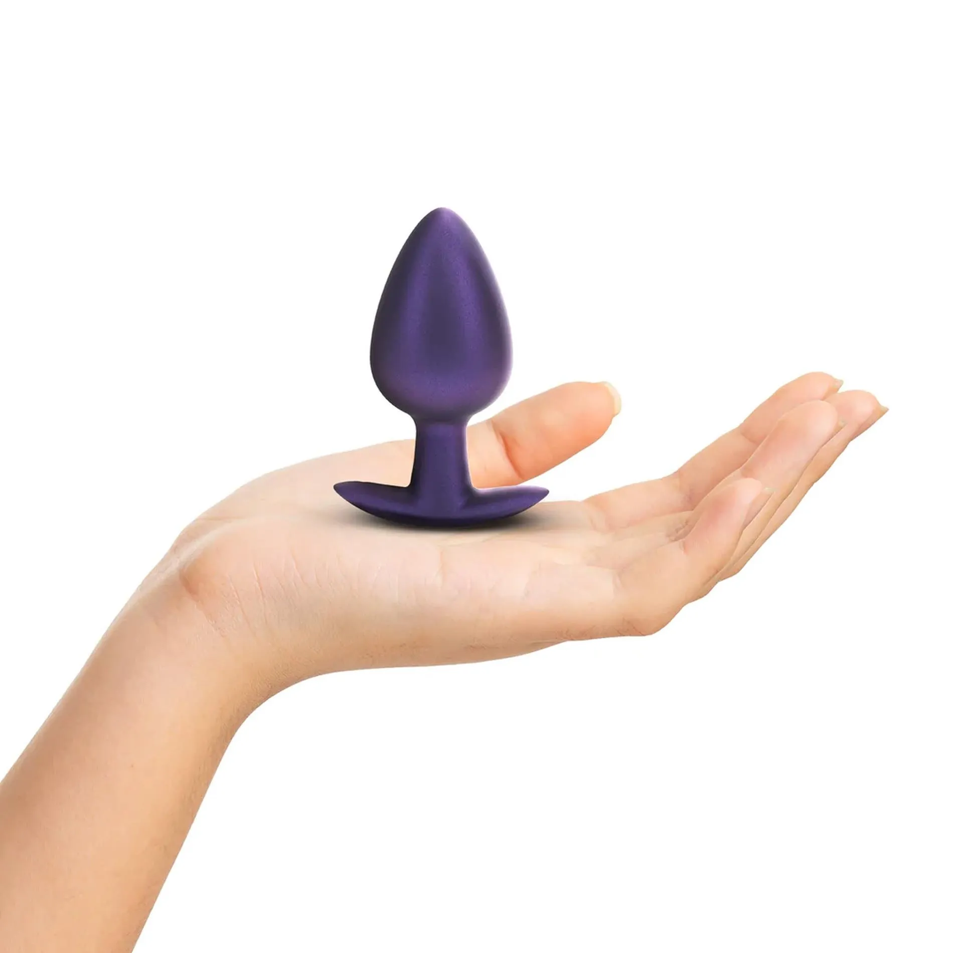 Ouch! Smooth Anal Plug Metallic - Korek analny, Fioletowy, 8.9 cm