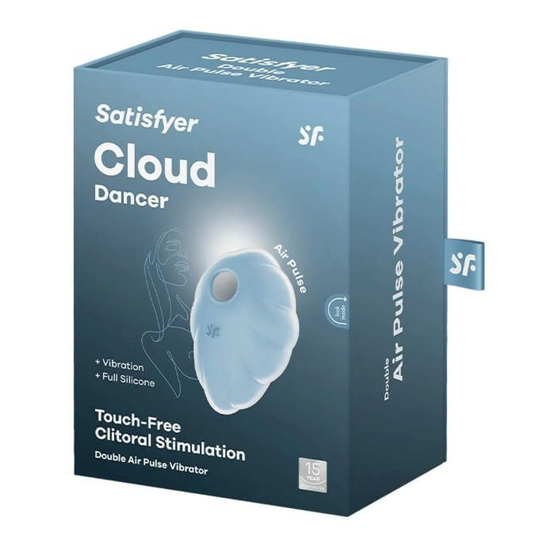 Вакуумний стимулятор клітора з вібрацією Satisfyer Cloud Dancer (блакитний)