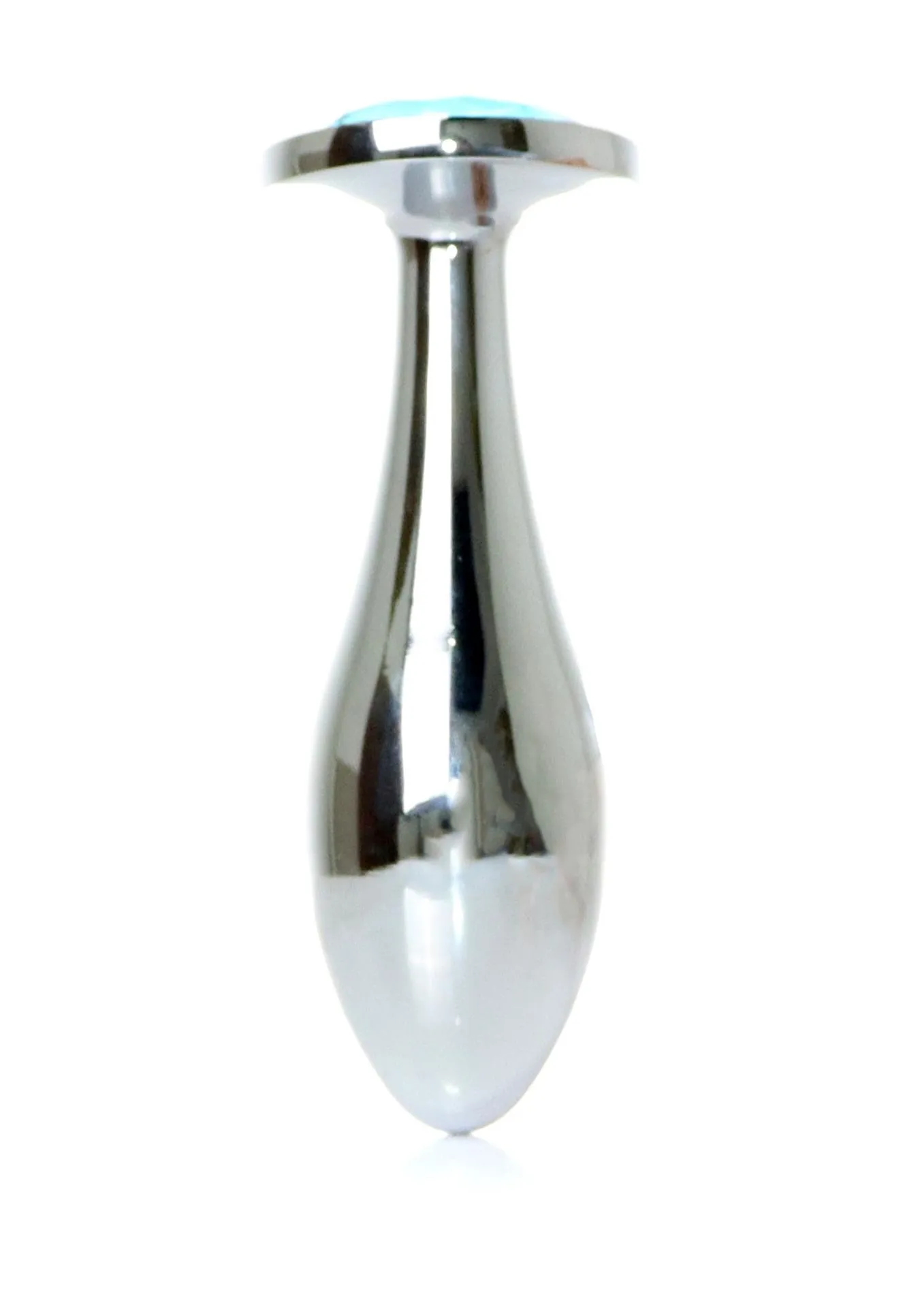 B - Series HeavyFun Jewellery Silver Plug Clear L - Korek analny, Niebieski, 10.5 cm
