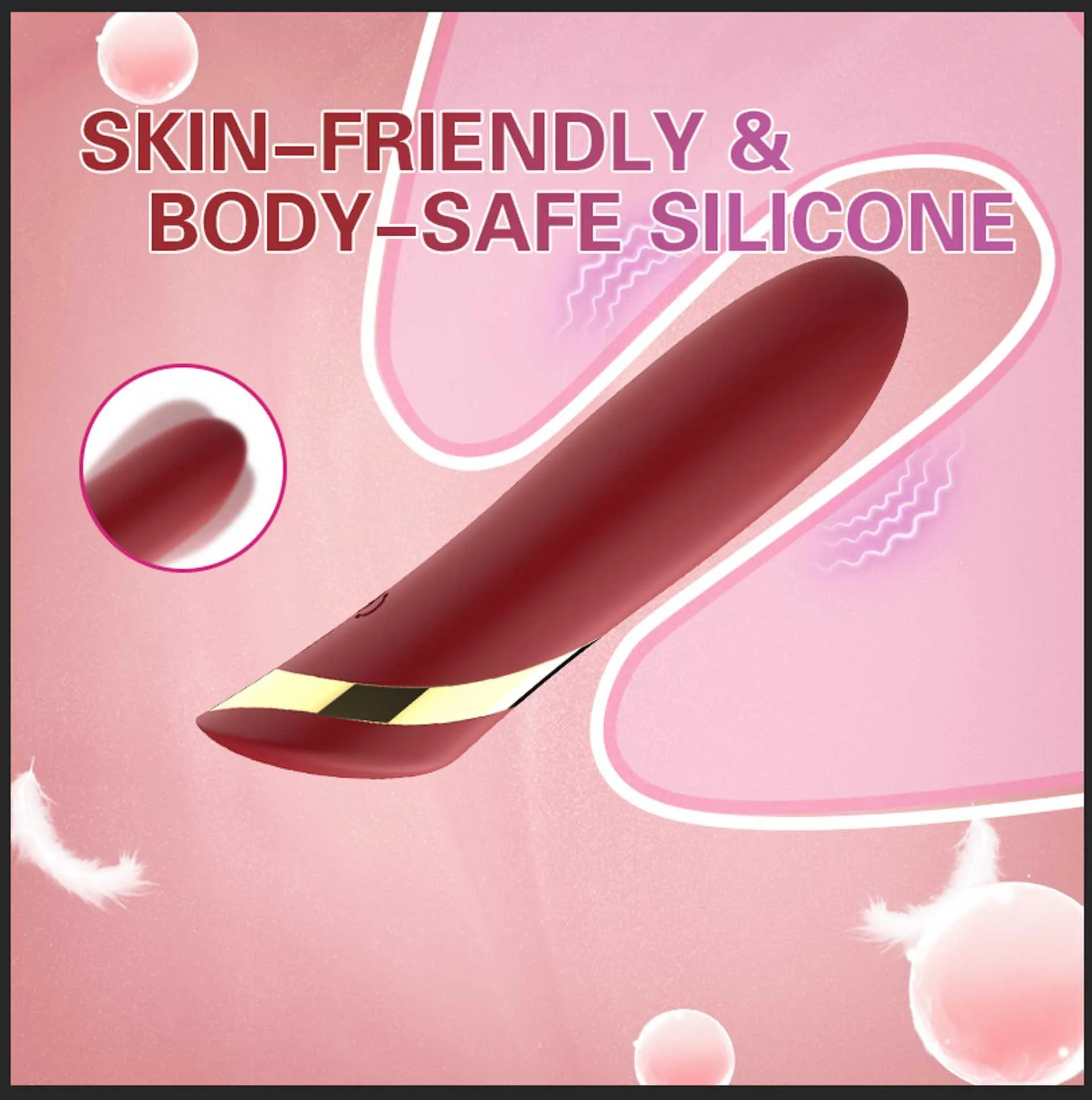 B - Series Cute Lipstick Bullet - Mini-wibrator, Czerwony, 10.2 cm