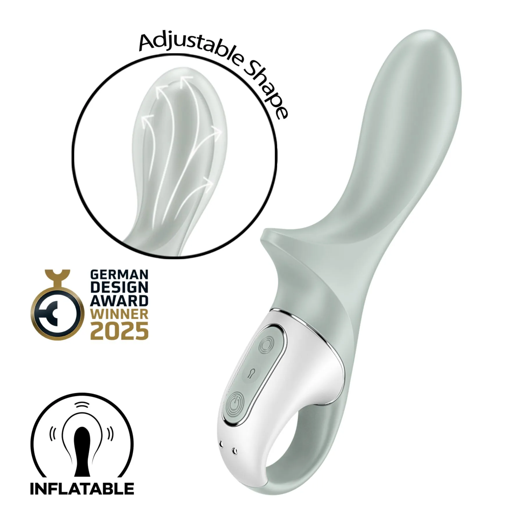 Анальный вибратор Satisfyer Air Pump Booty 3, 19 см (зеленый)