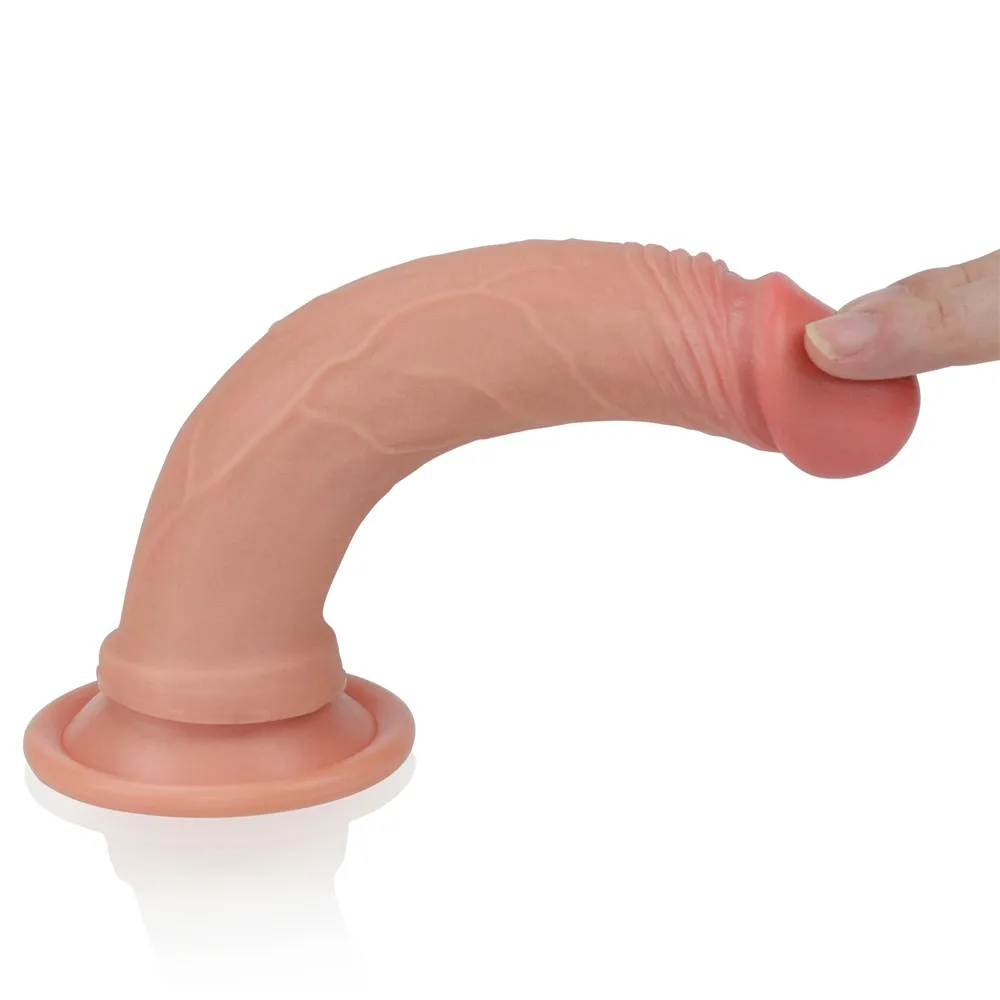 Lovetoy Dual-Layered Liquid Silicone Nature Cock - Dildo, W kolorze cielistym, 18, 5 cm