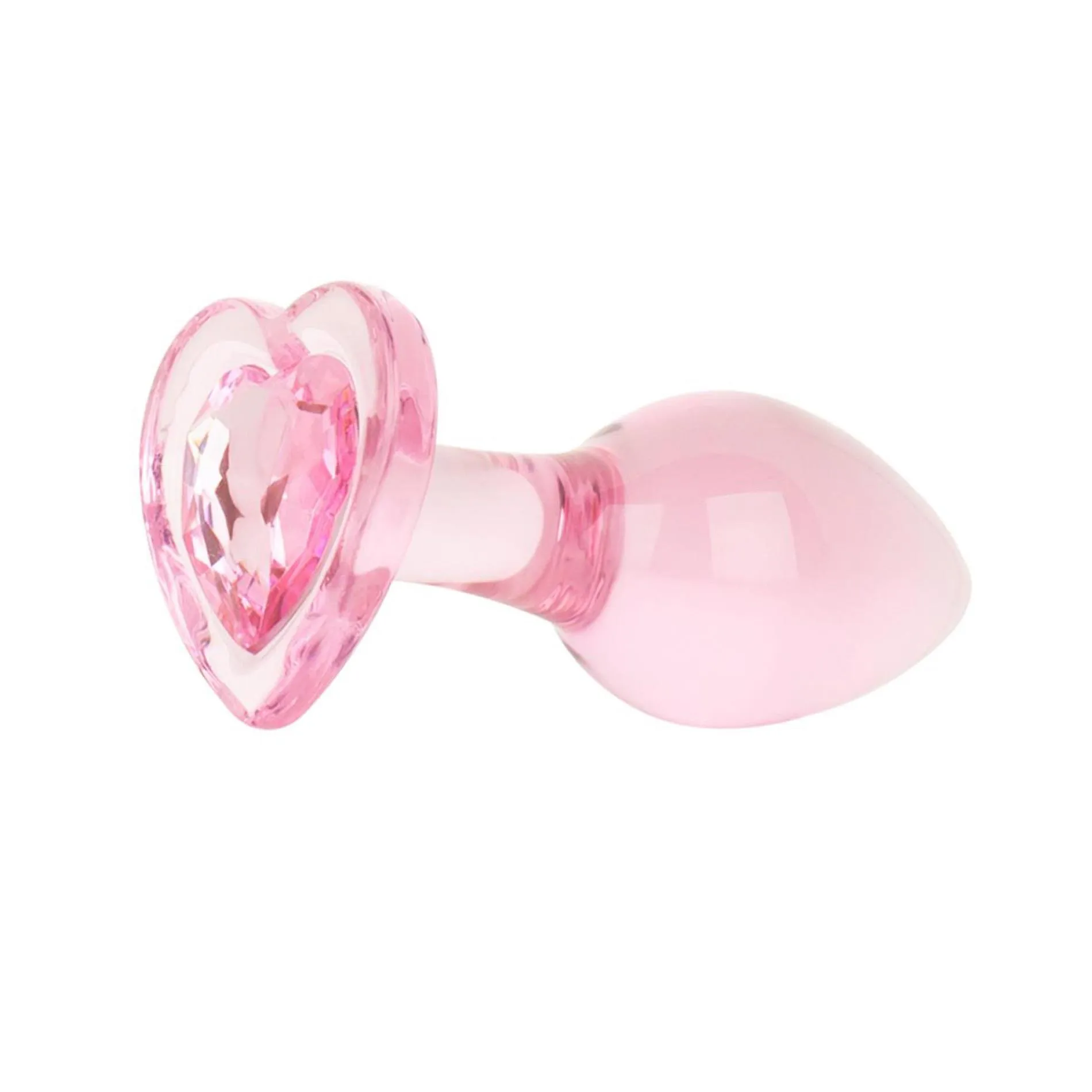 Easytoys Anal Plug Glass - Korek analny, Różowy, 8.3 cm, M