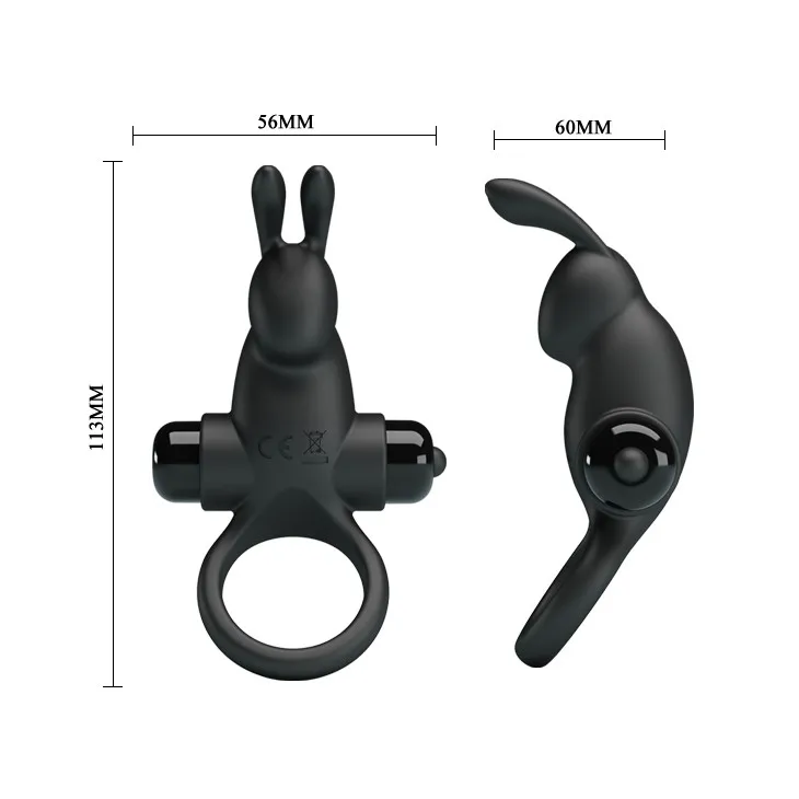 Эрекционное кольцо Pretty Love Vibrant Penis Ring I, 11,3 см (черный)