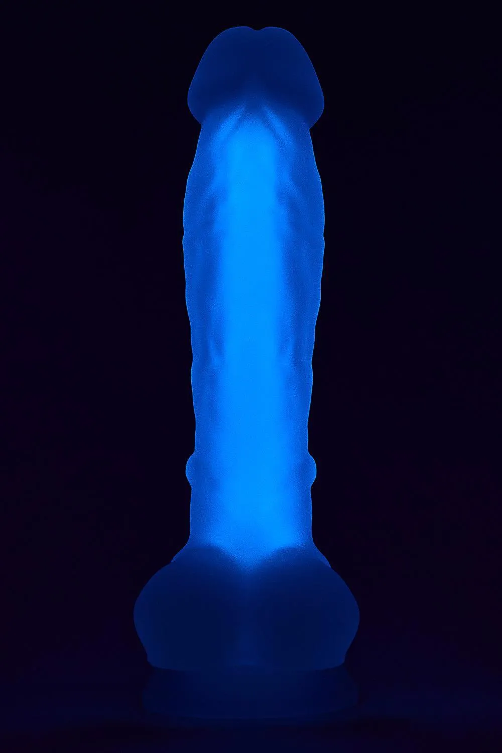 Radiant - Neonowe dildo, Niebieski, 19 cm