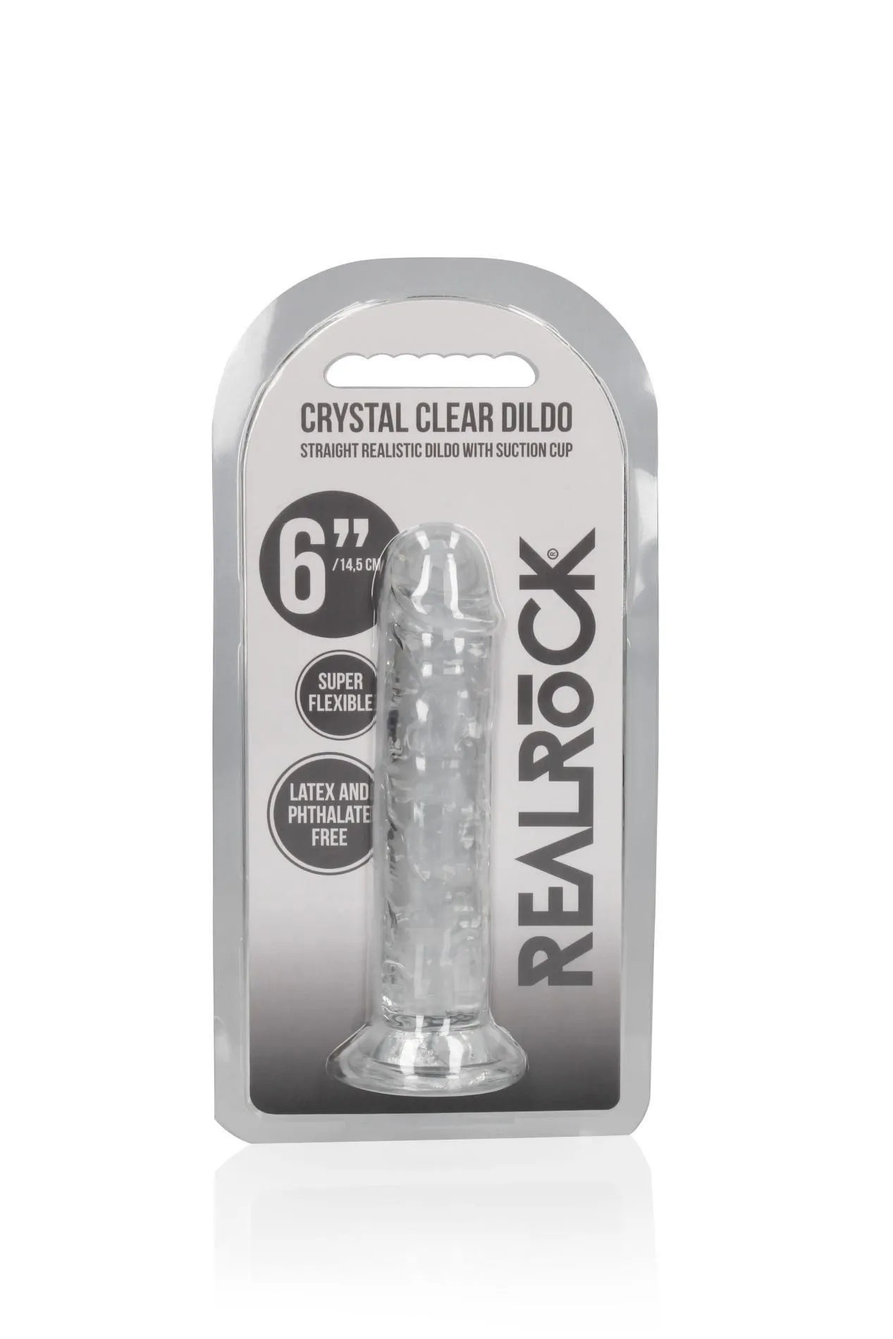 Фалоімітатор RealRock Crystal Clear Realistic Dildo 6'', 15.5 см (прозорий)