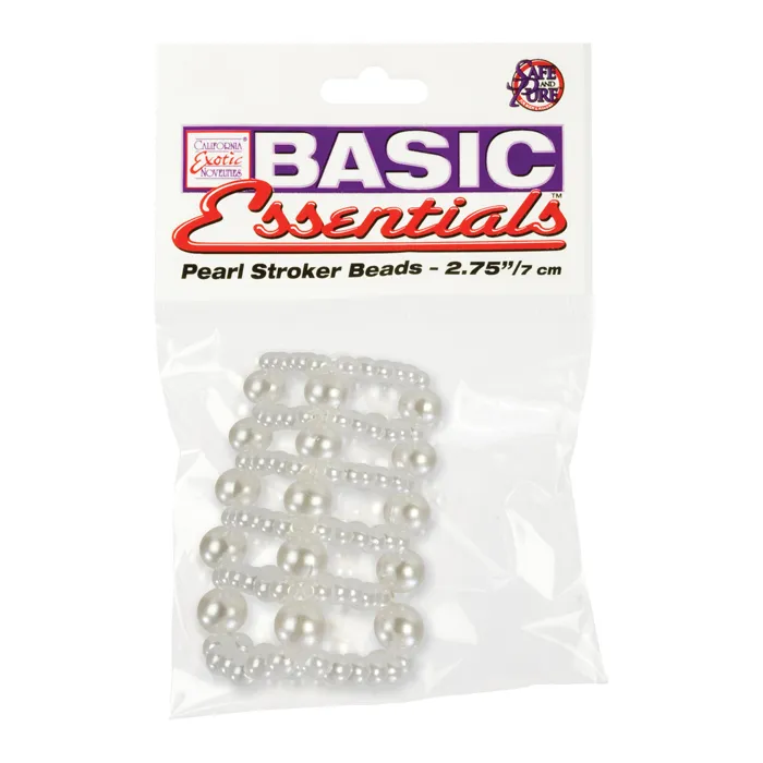 CalExotics Pearl Stroker Beads - Nakładka na penisa, Biały, 7 cm