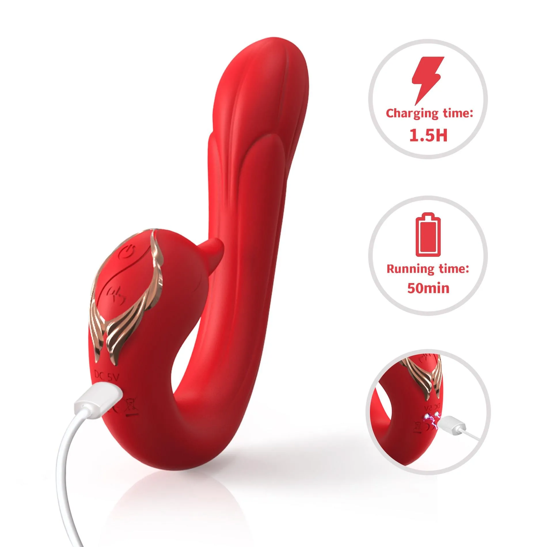 Вибратор B - Series Joy Swan Red, 16.2 см (красный)