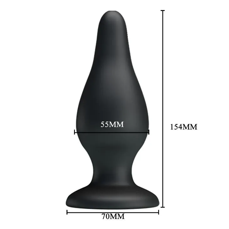 Анальная пробка Pretty Love Sturdy Silicone Anal Plug, 15,4 см (черный)