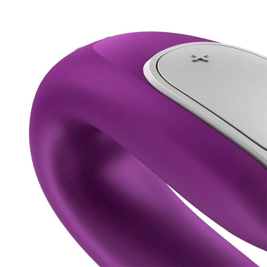 Вібратор для пар Satisfyer Double Fun, 9 см (фіолетовий)