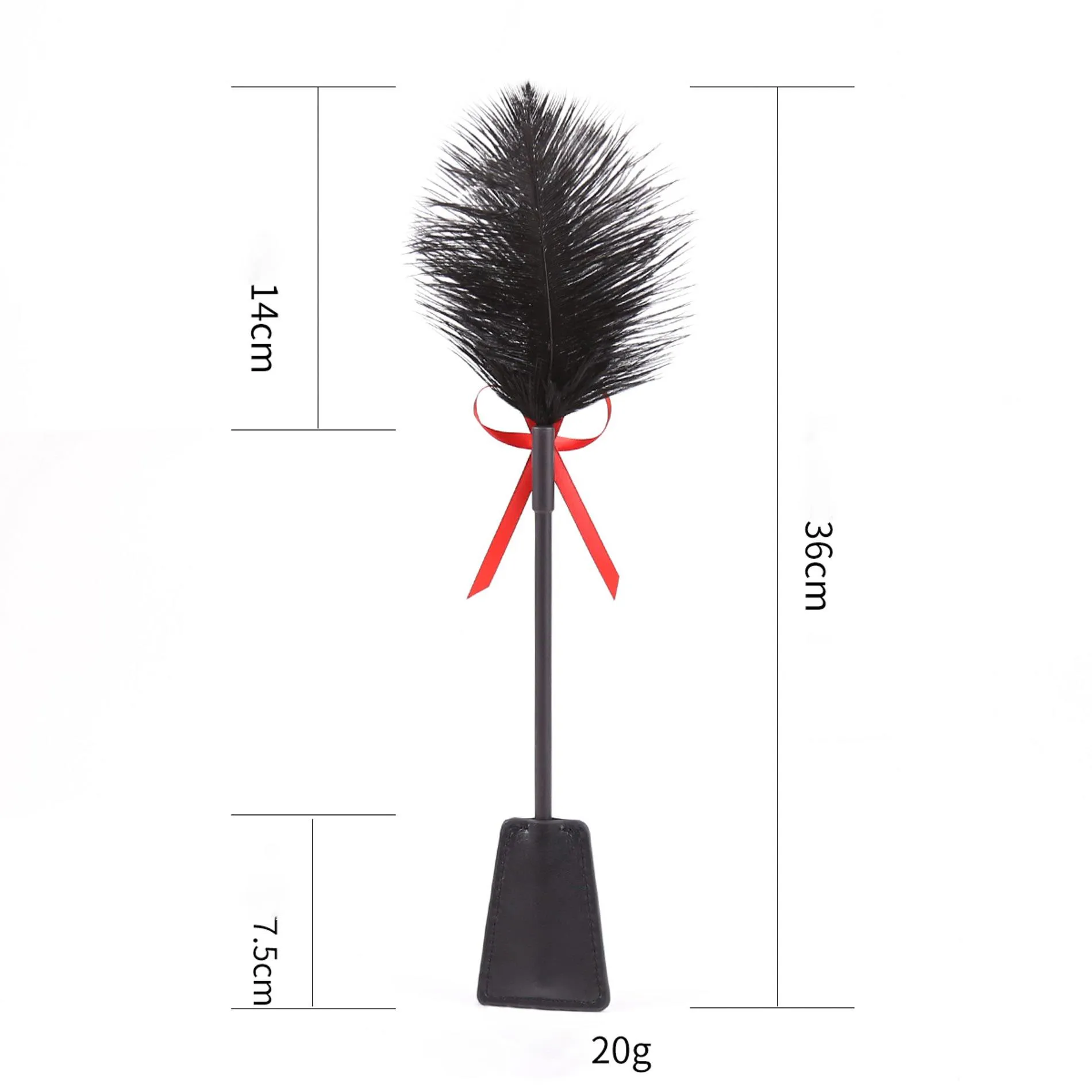 Fetish B - Series Tickler & Whip 2.0 - Szpicruta, Czarny, 36 cm