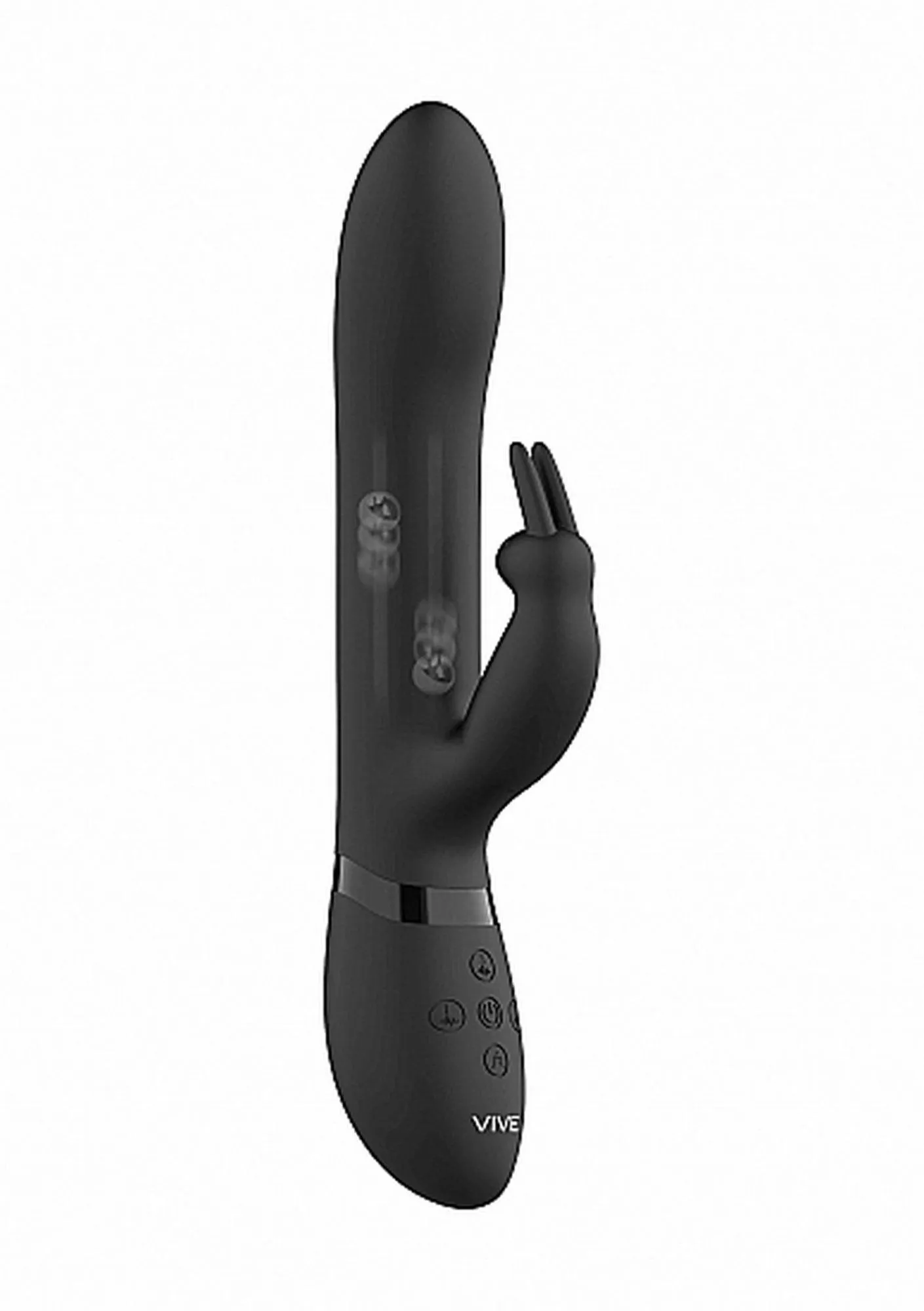 Vive Amoris - Wibrator królik, Czarny, 23 cm