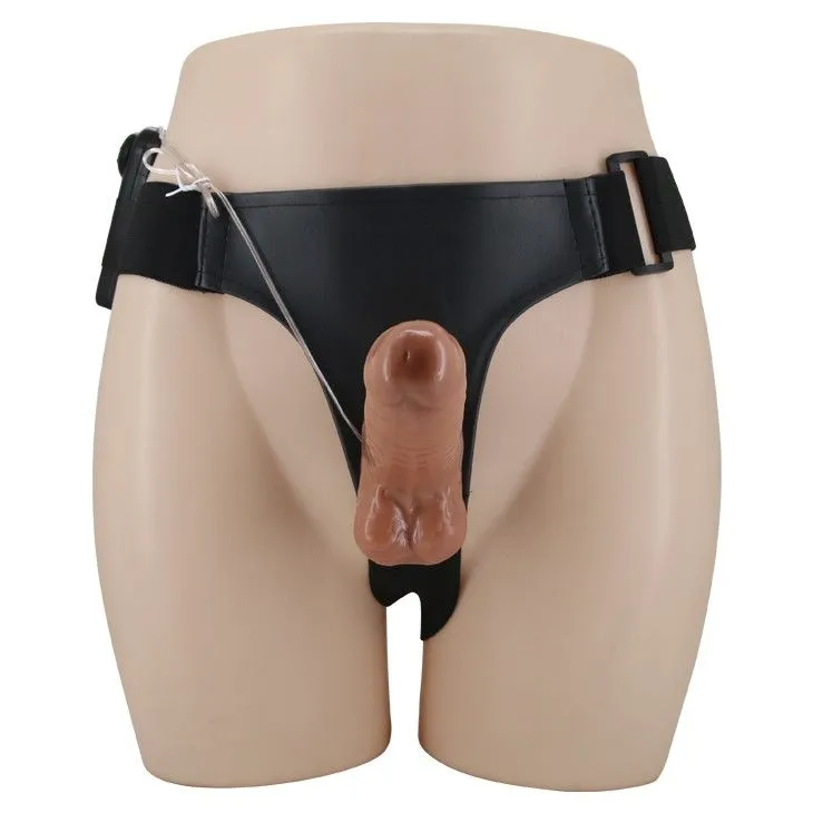 Страпон з вібрацією Baile Ultra Passionate Harness, 16 см (коричневий)