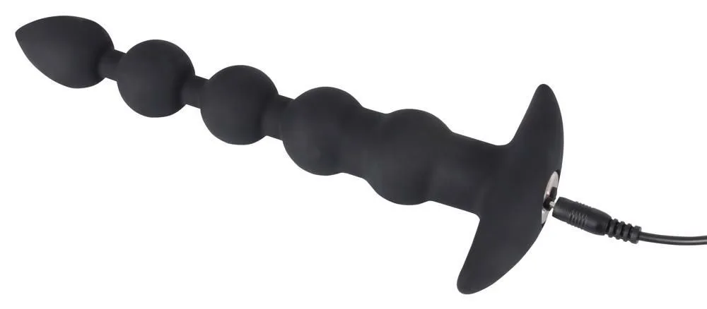 Анальний ланцюжок з вібрацією Black Velvets Rechargeable Beads, 21 см (чорний)