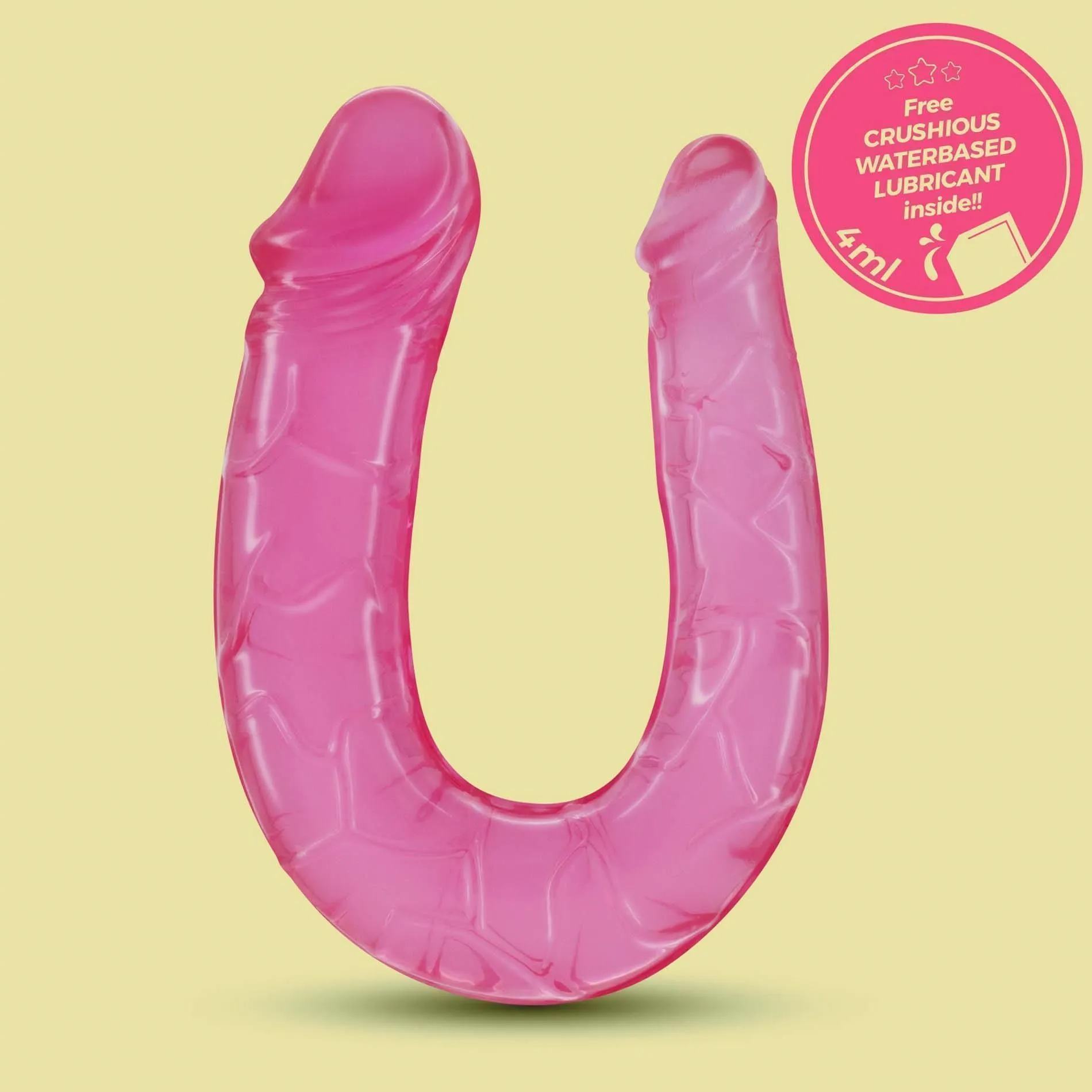 Crushious Double Trouble - Dwustronny dildo B, Różowy, 27 cm