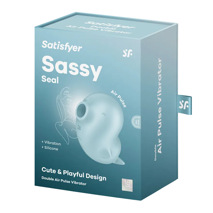 Вакуумний стимулятор клітора з вібрацією Satisfyer Sassy Seal (блакитний)