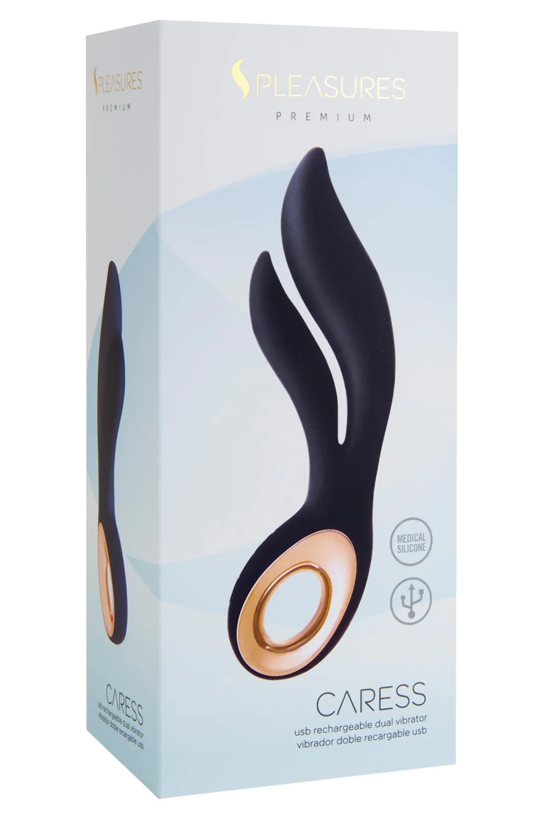 Pleasures Premium Caress - Wibrator, Czarny, 23 cm