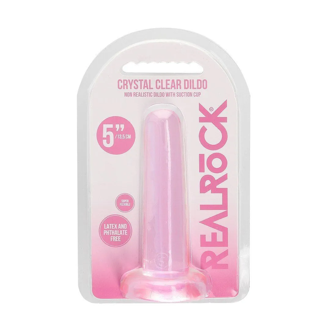 RealRock Crystal Clear Dildo 5.3" - Dildo, Różowy, 13.5 cm