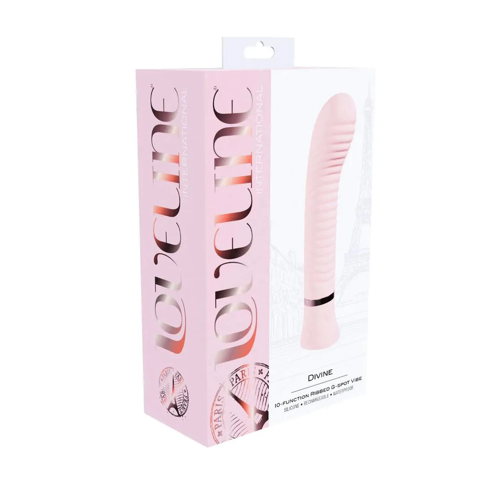 Вибратор Loveline Divine Ribbed G-Spot, 15.9 см (розовый)