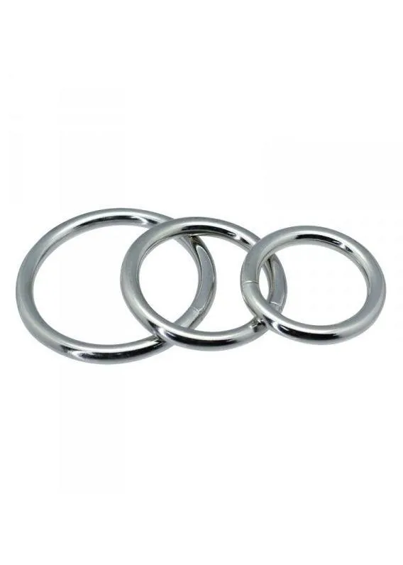 Эрекционное кольцо Timeless metal rings, 3 шт (серебристый)