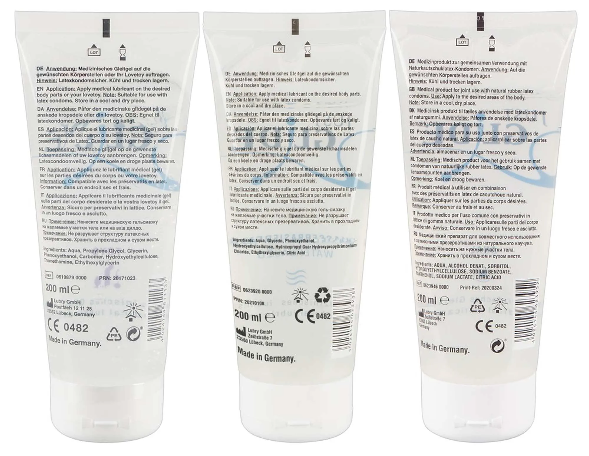 Just Glide - Zestaw lubrykantów na bazie wody, Bezzapachowy, 200 ml