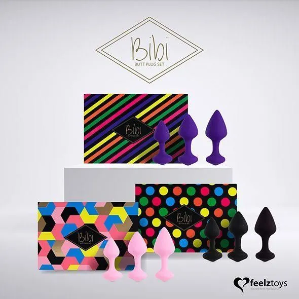 Набір анальних пробок FeelzToys Bibi, 3 шт (фіолетовий)
