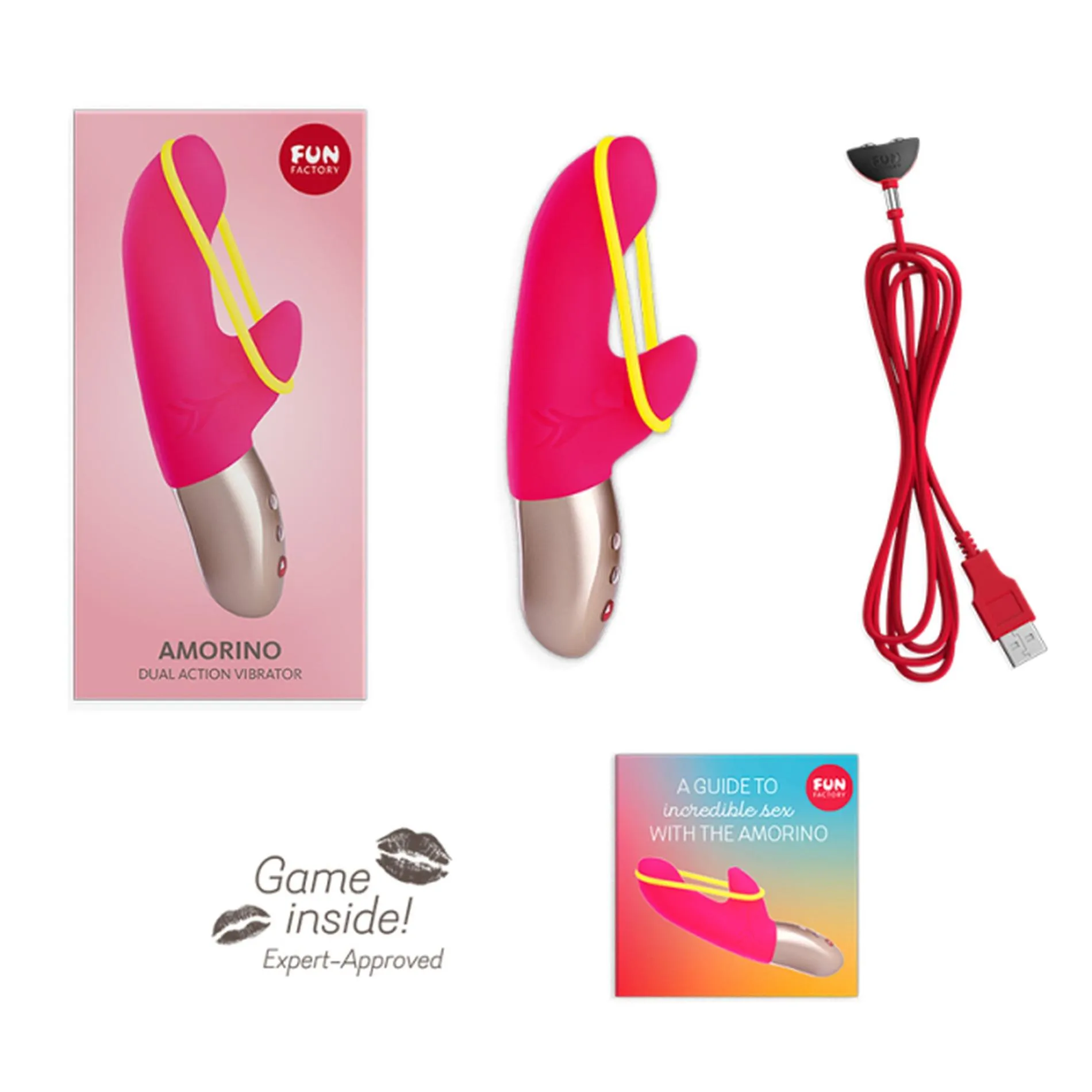 Вибратор-кролик Fun Factory Amorino Deluxe, 17.7 см (розовый)