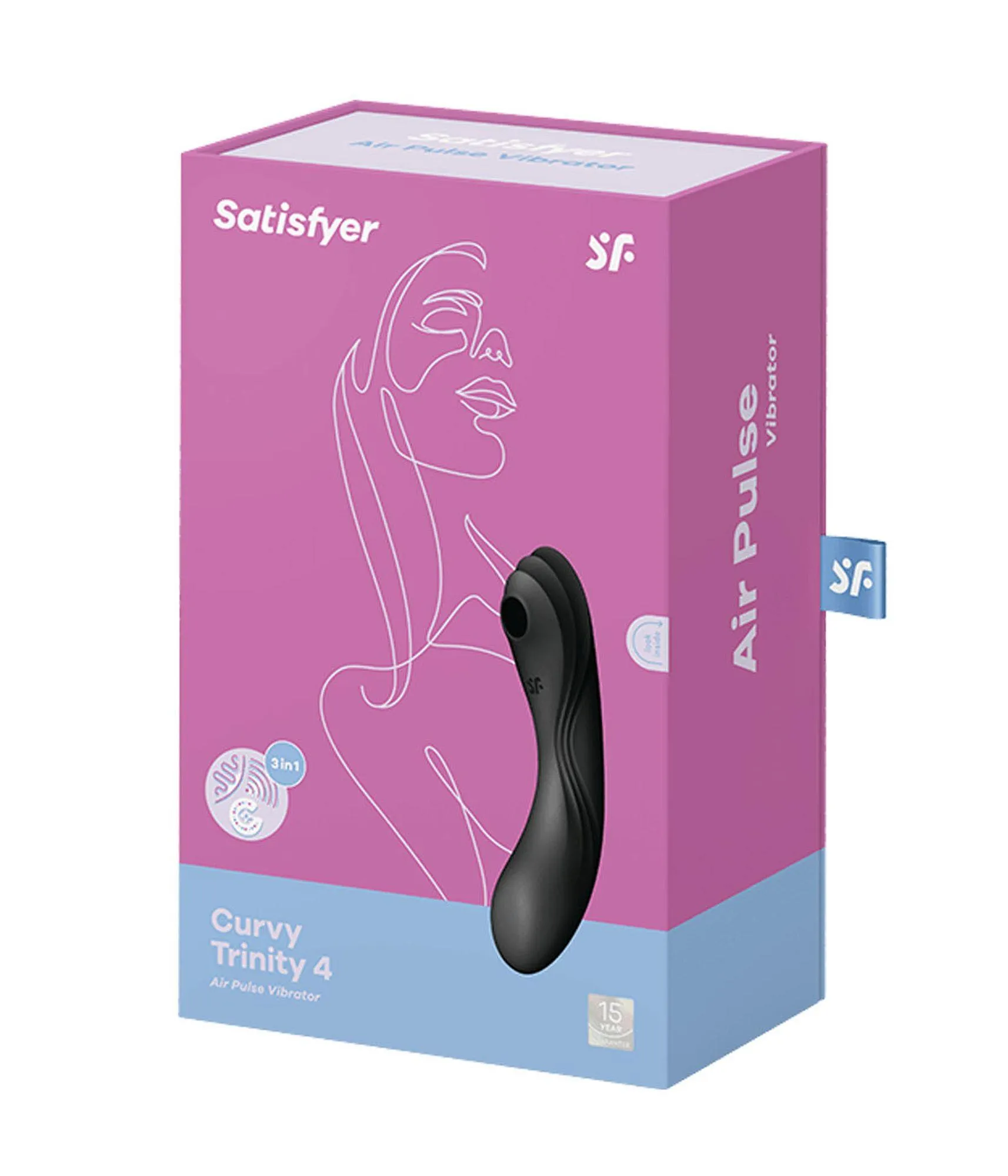 Вакуумный стимулятор клитора с вибрацией Satisfyer Curvy Trinity 4 (черный)