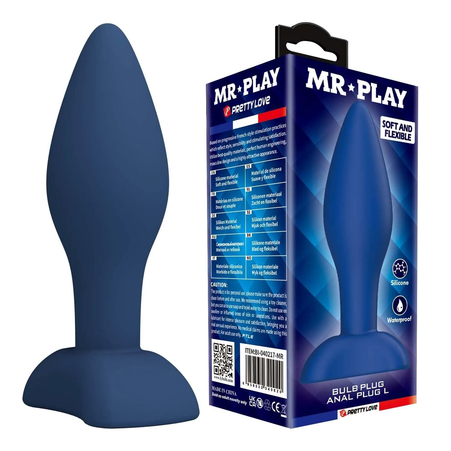 Анальна пробка MR. Play Bulb L, 12,1 см (синій)
