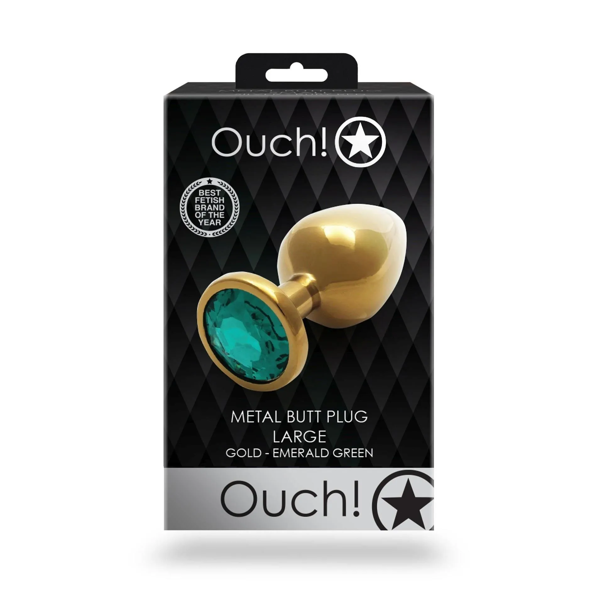 Анальна пробка Ouch! L, 8.1 см (зелений)