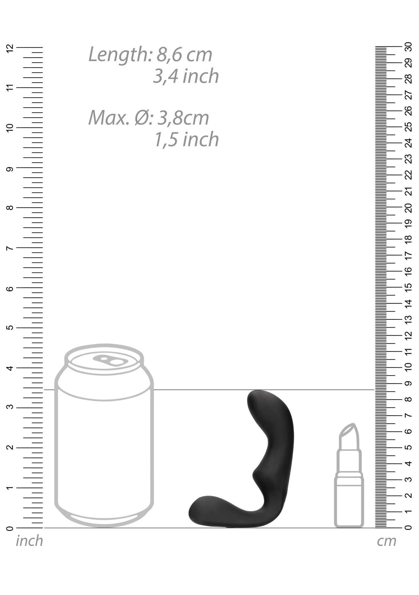 Стимулятор простаты Ouch! Pointed Vibrating Prostate Massager, 13.3 см (черный)