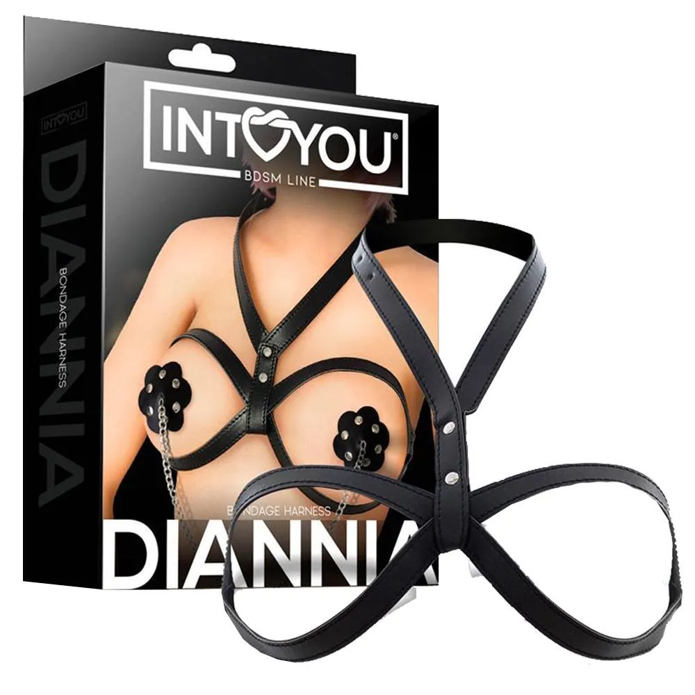 INTOYOU BDSM Diannia - Uprząż BDSM, Czarny, 38 cm