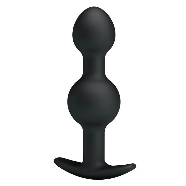 Анальна пробка Pretty Love silicone Anal balls, 10,4 см (чорний)