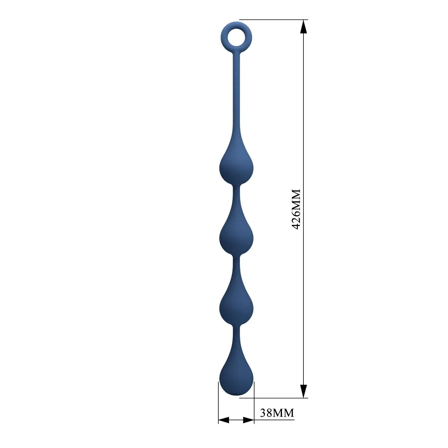 Mr. Play Waterdrop Anal Balls - Łańcuszek analny, Niebieski, 42.6 cm