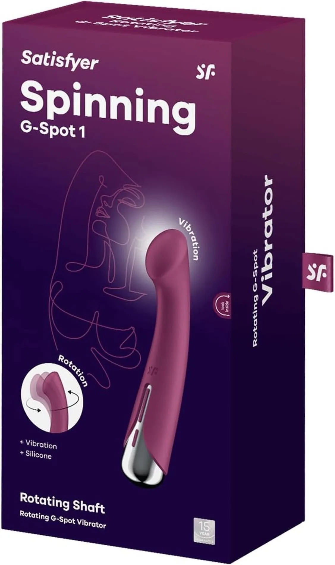 Вибратор Satisfyer Spinning G-Spot 1, 16,5 см (бордовый)
