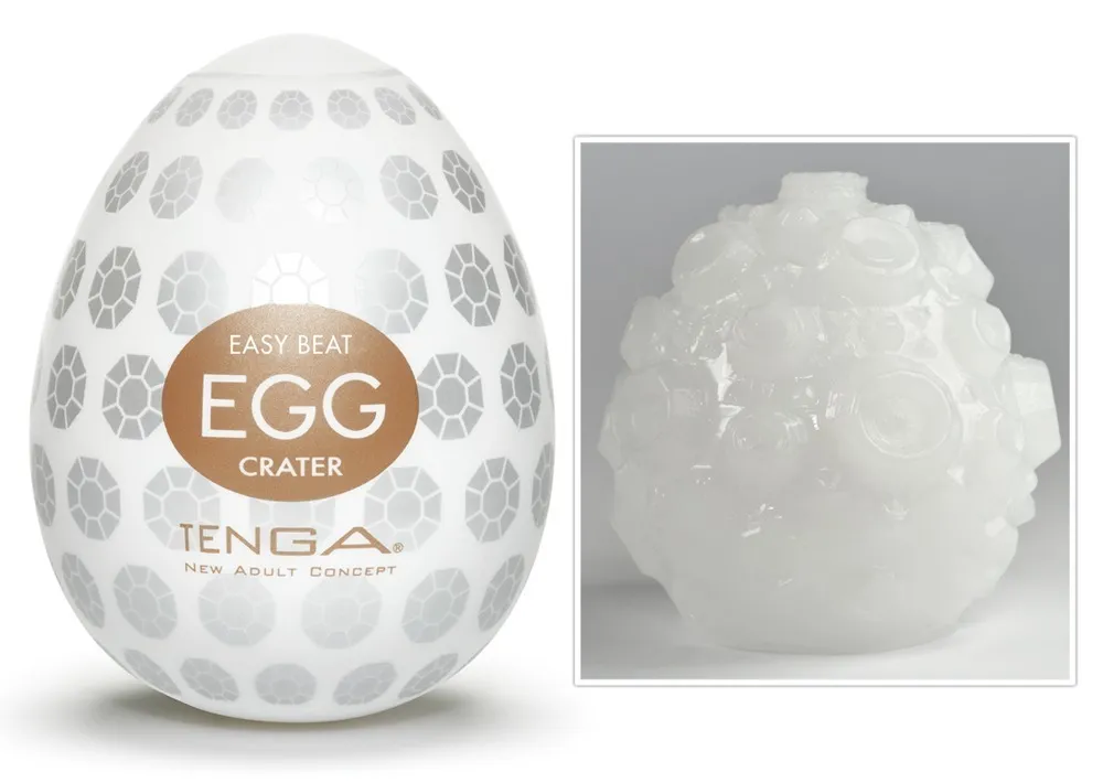 Tenga Egg Stronger Crater - Masturbator jajko, Biały, 7 cm