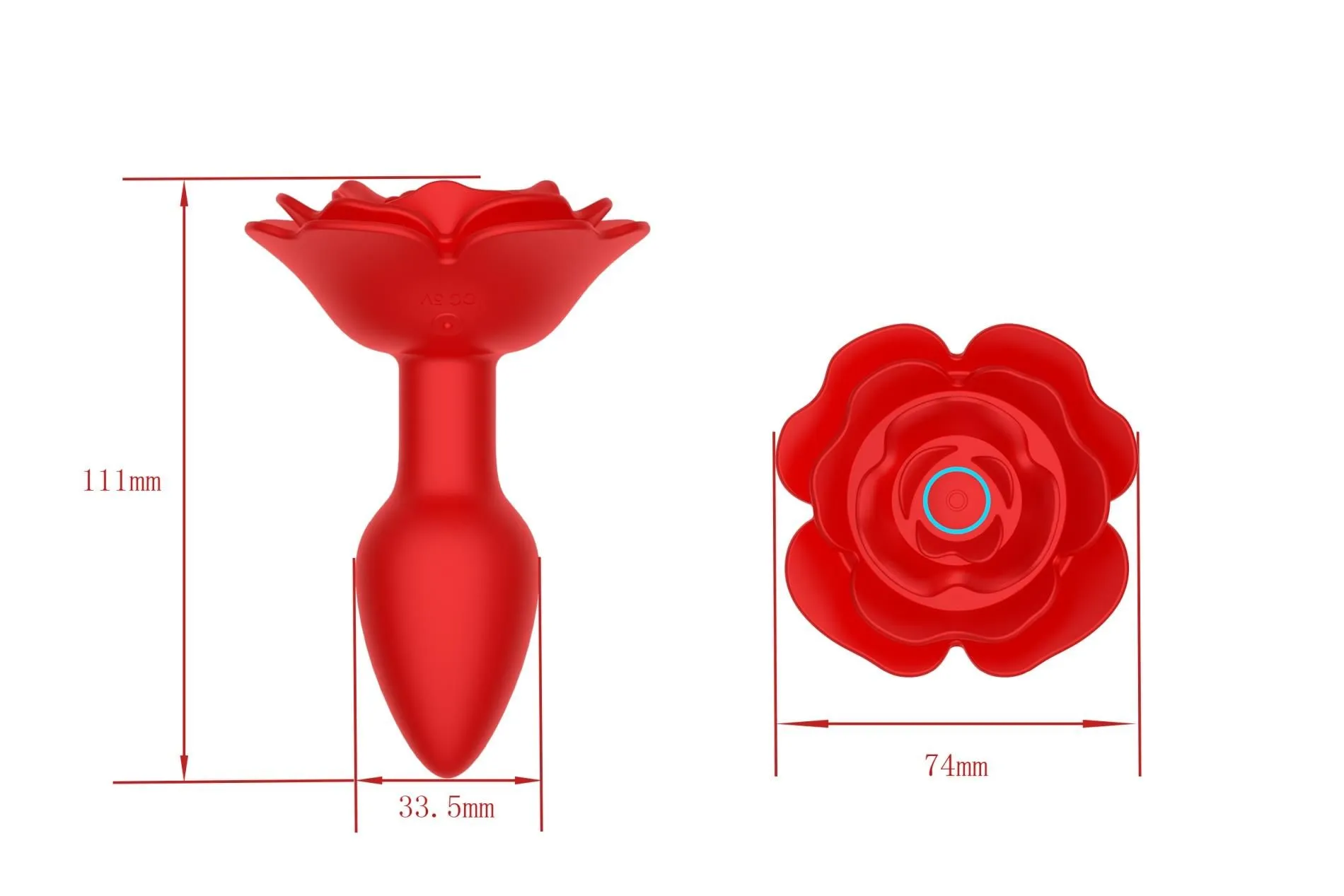 Анальная пробка B - Series Cute Rose, 11.1 см (красный)
