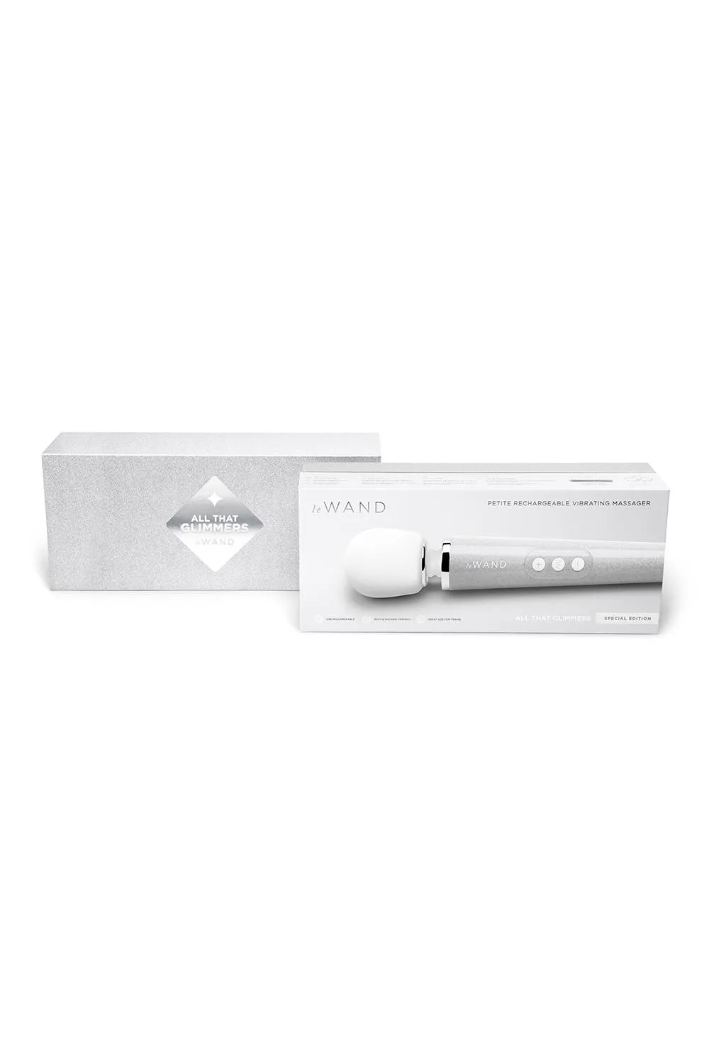 Le Wand All That Glimmers - Wibrator, Biały, 25.4 cm