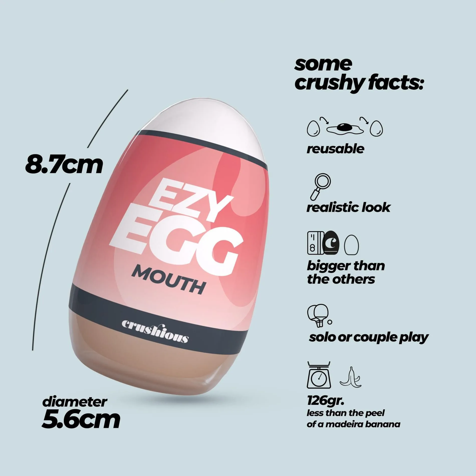 Мастурбатор яйце Crushious Ezy Egg Mouth (тілесний)