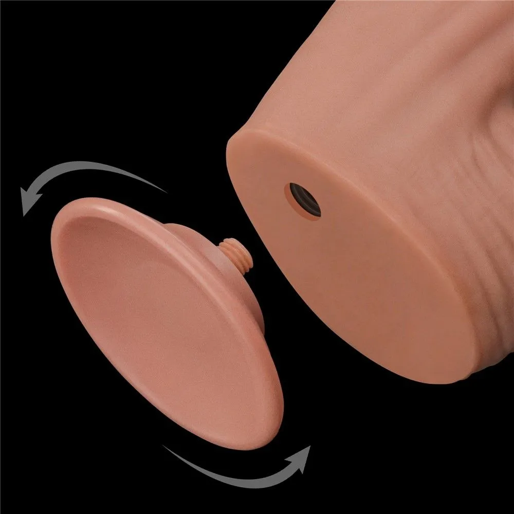 Фалоімітатор LoveToy Sliding-Skin Dual Layer Dong King Sized, 31 см (тілесний)