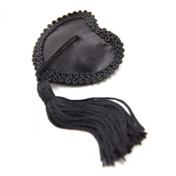 Накладки на соски Toyz4lovers Heart Nipples Tassels (черный)