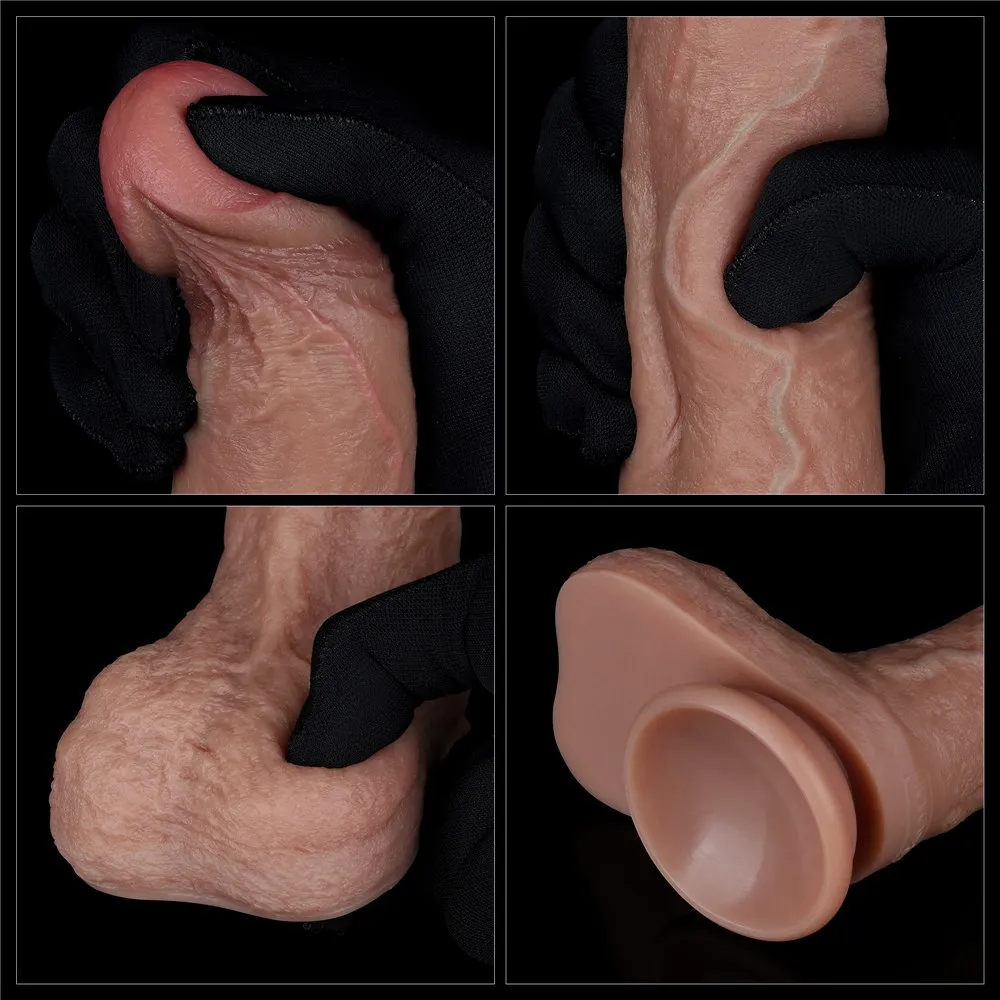 Фаллоимитатор Dildo 8.5'' Dual Layered Silicone Cock, 21.6 см (коричневый)