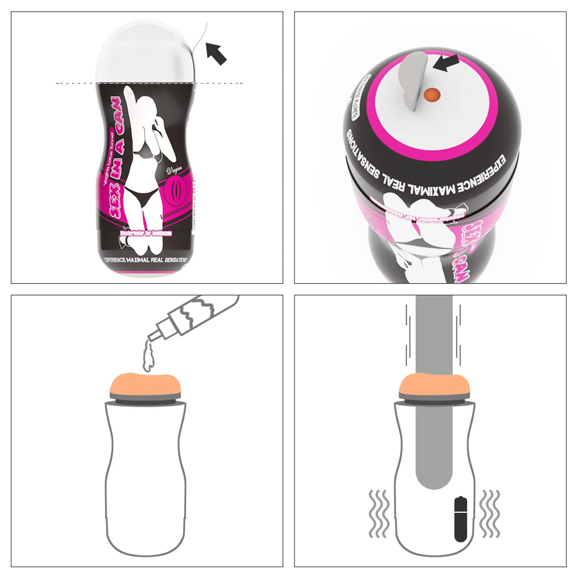 Мастурбатор з вібрацією LoveToy Sex In A Can (тілесний)