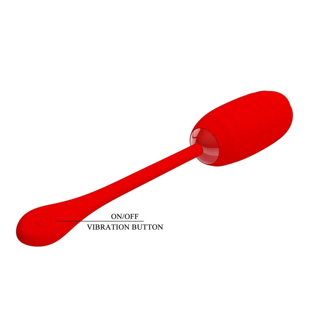 Віброяйце Pretty Love Kirk Super Soft Silicone, 19,7 см (червоний)