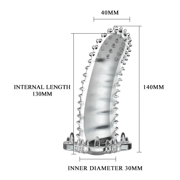 Насадка на пенис Brave Man Penis Sleeve Crystal, 14 см (прозрачный)